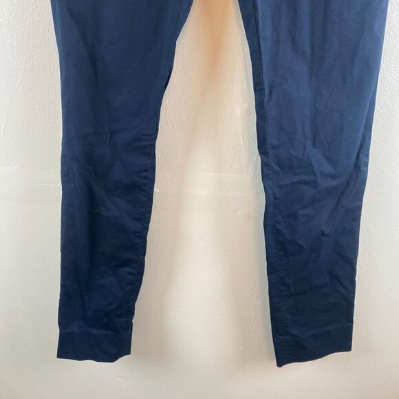 L'Estrange London The 24 Hour Trouser Slim-Fit Chino Pants Men size XS Navy Blue - Picture 3 of 14